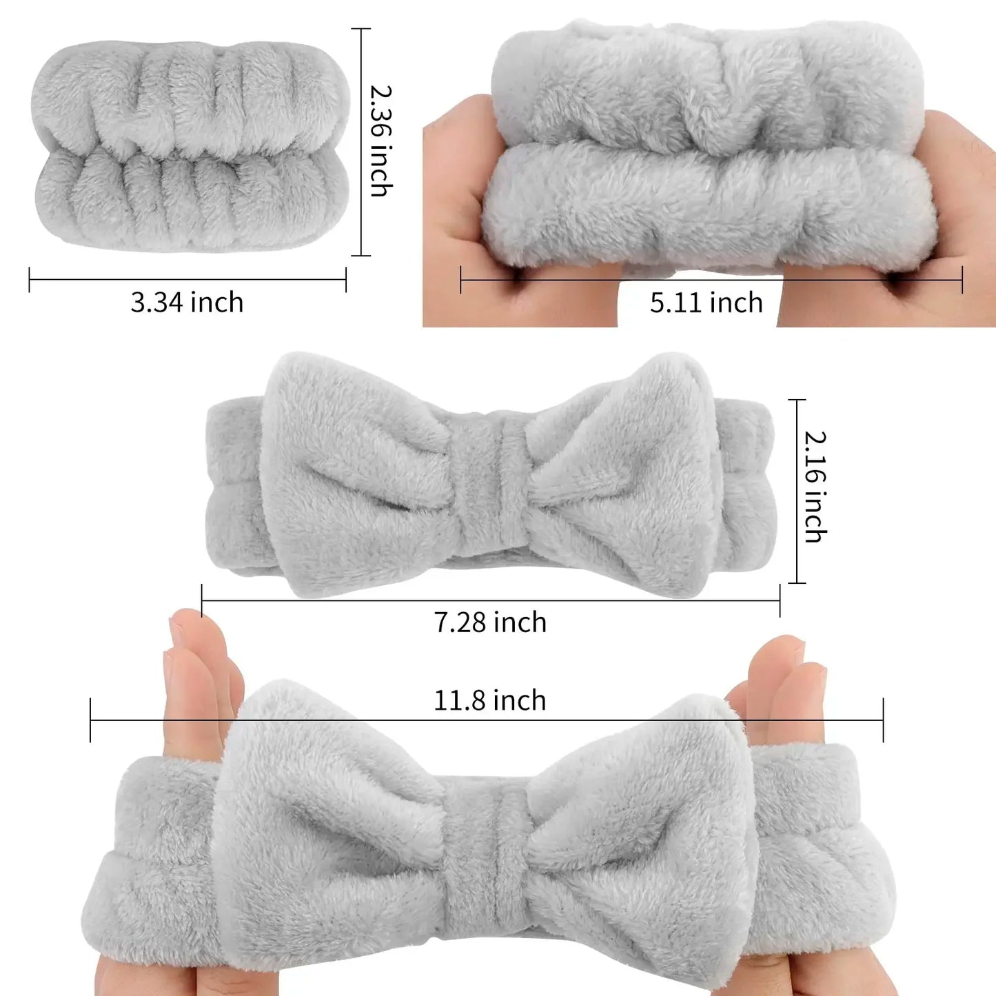 Soft Spa Headband and Wrist Set