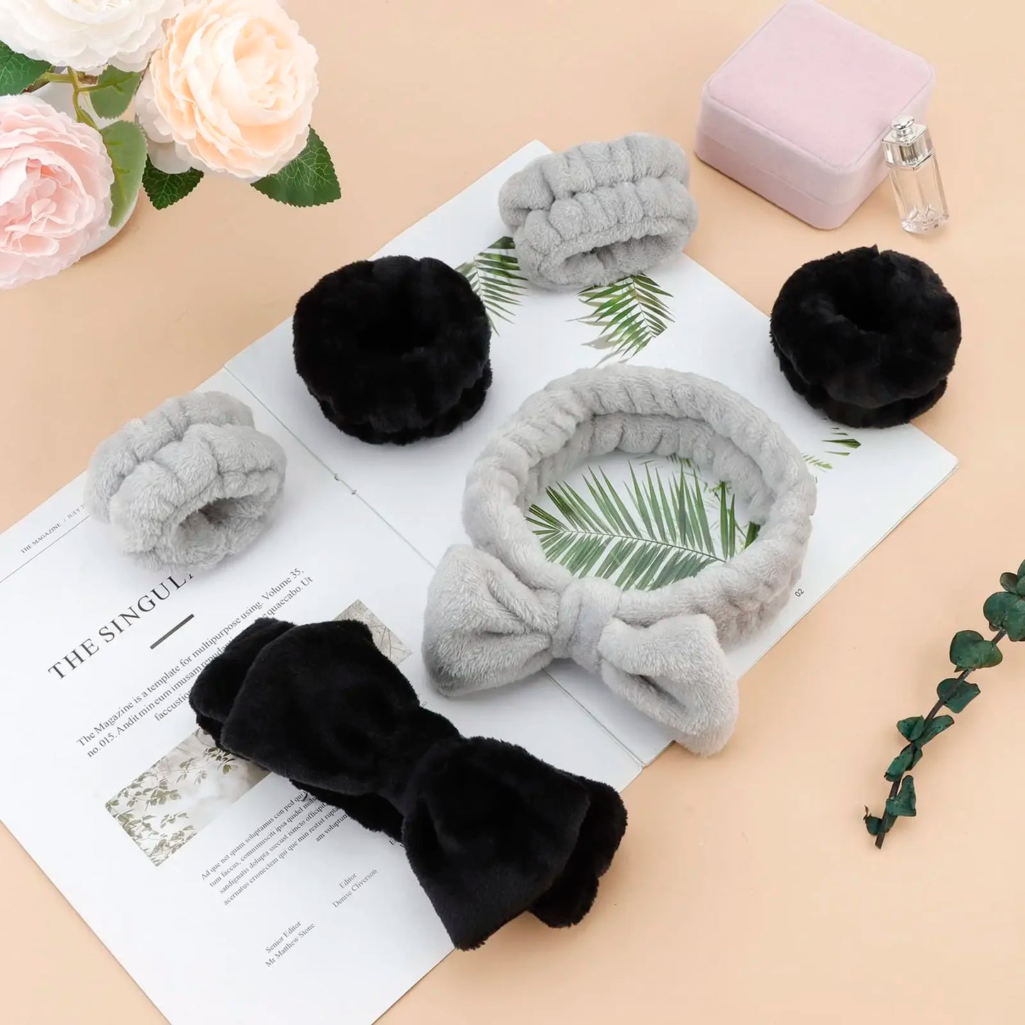 Soft Spa Headband and Wrist Set