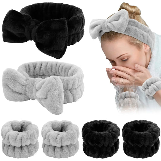Soft Spa Headband and Wrist Set