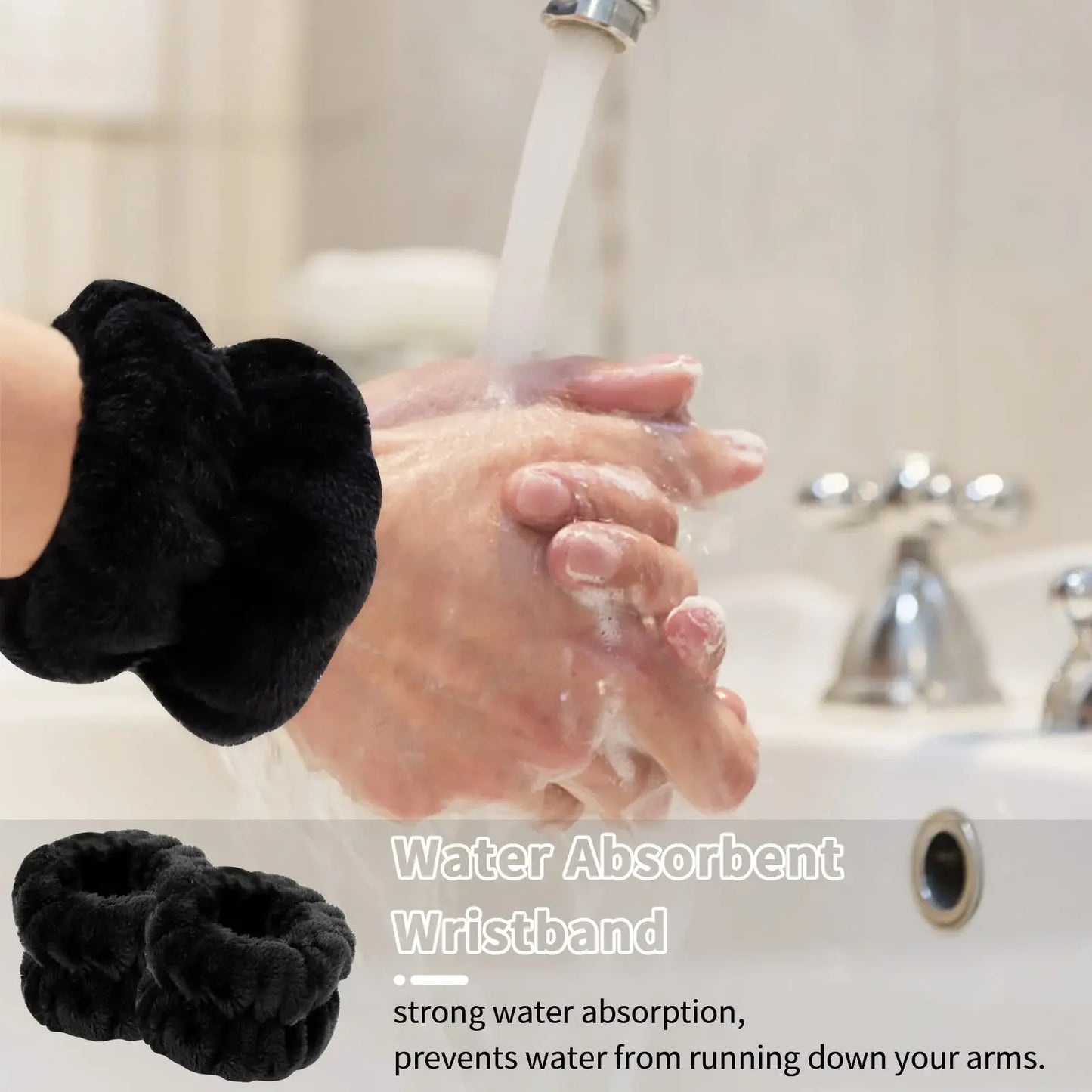 Soft Spa Headband and Wrist Set